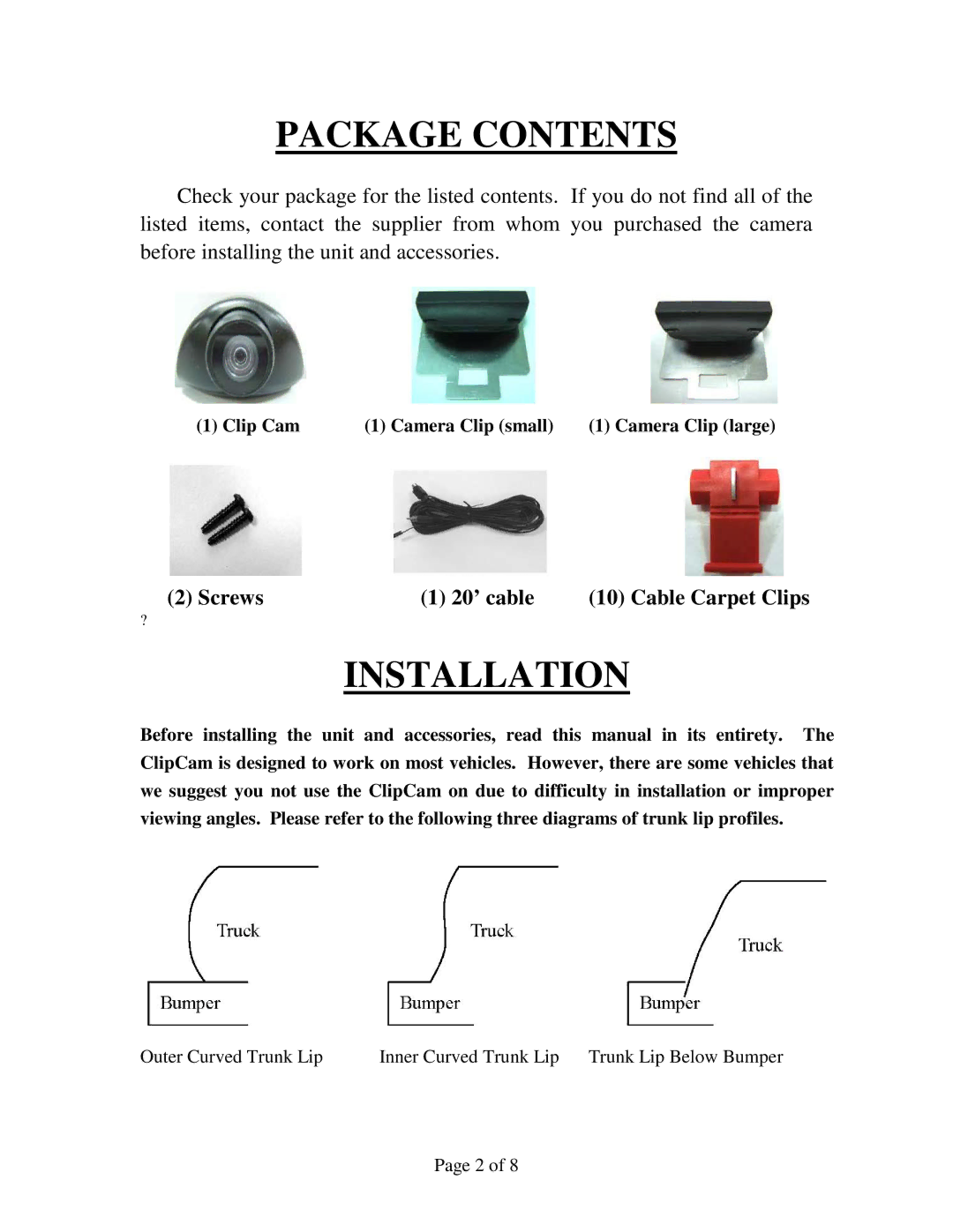 Crimestopper Security Products SV-6400 installation manual Package Contents 