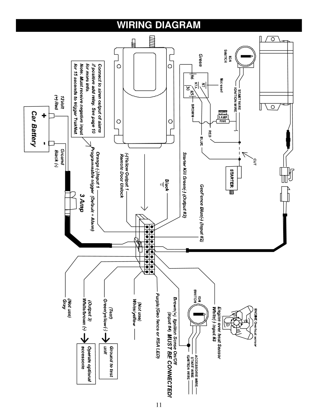 Crimestopper Security Products TN-4003, TN-4004 installation instructions Wiring Diagram 