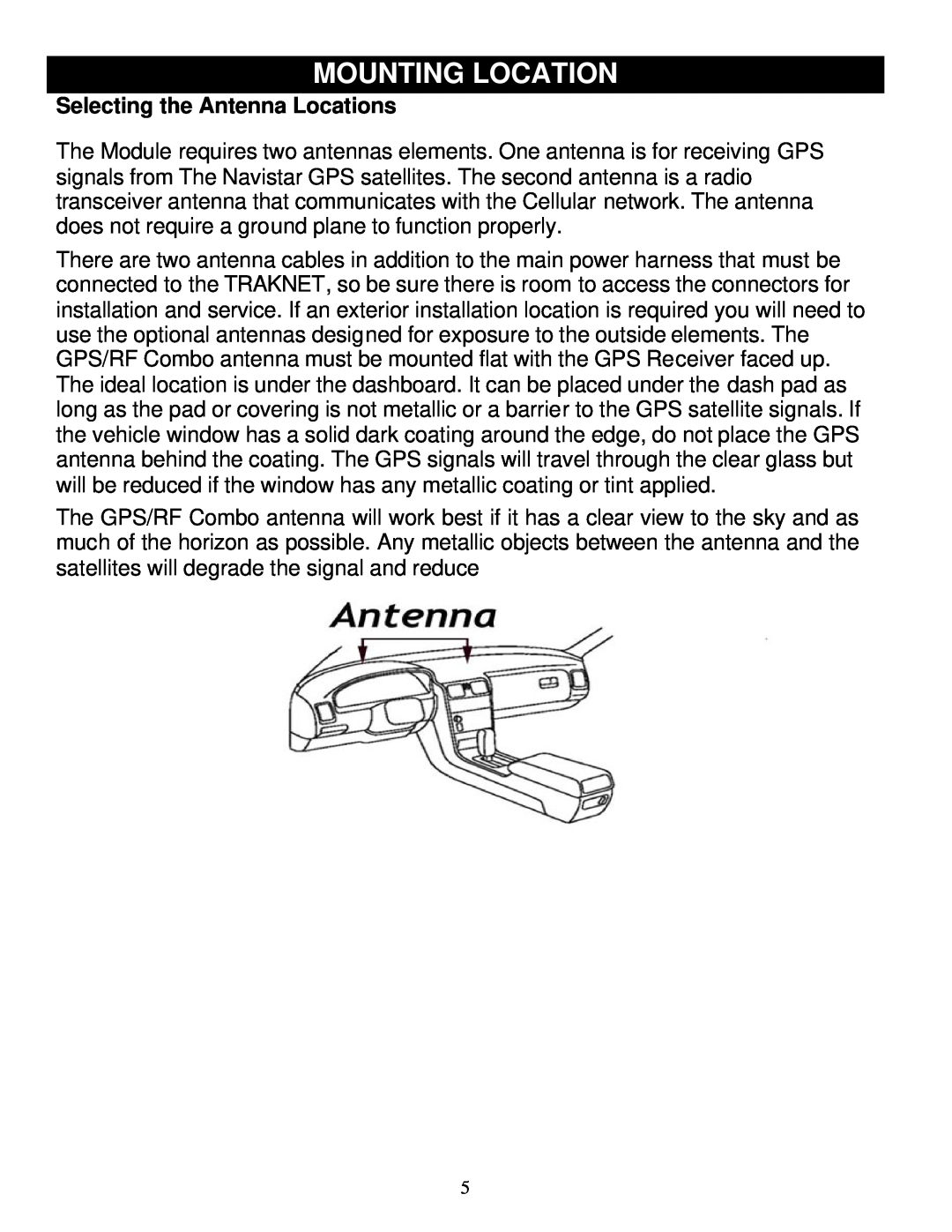 Crimestopper Security Products TN-4003, TN-4004 installation instructions Mounting Location, Selecting the Antenna Locations 