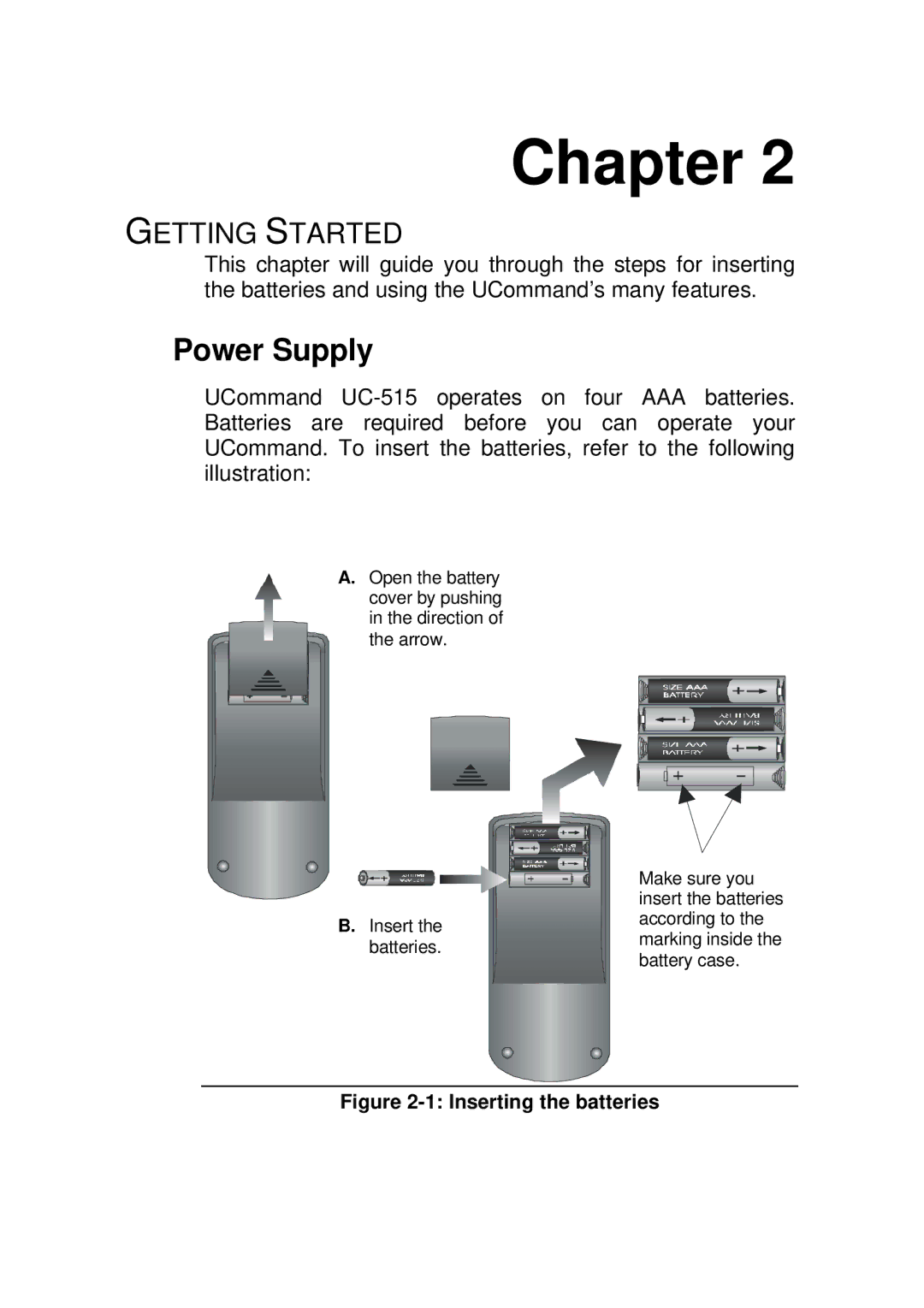 Crisp Solutions UC-515 manual Power Supply, Getting Started 