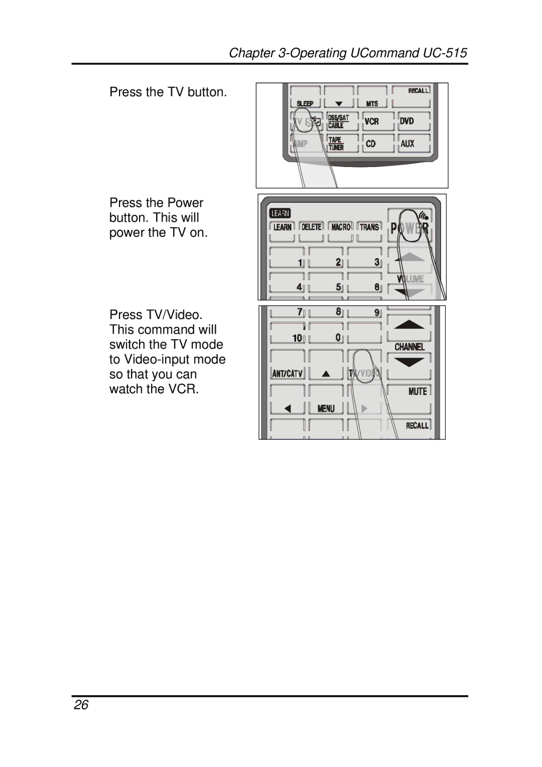 Crisp Solutions manual Operating UCommand UC-515 