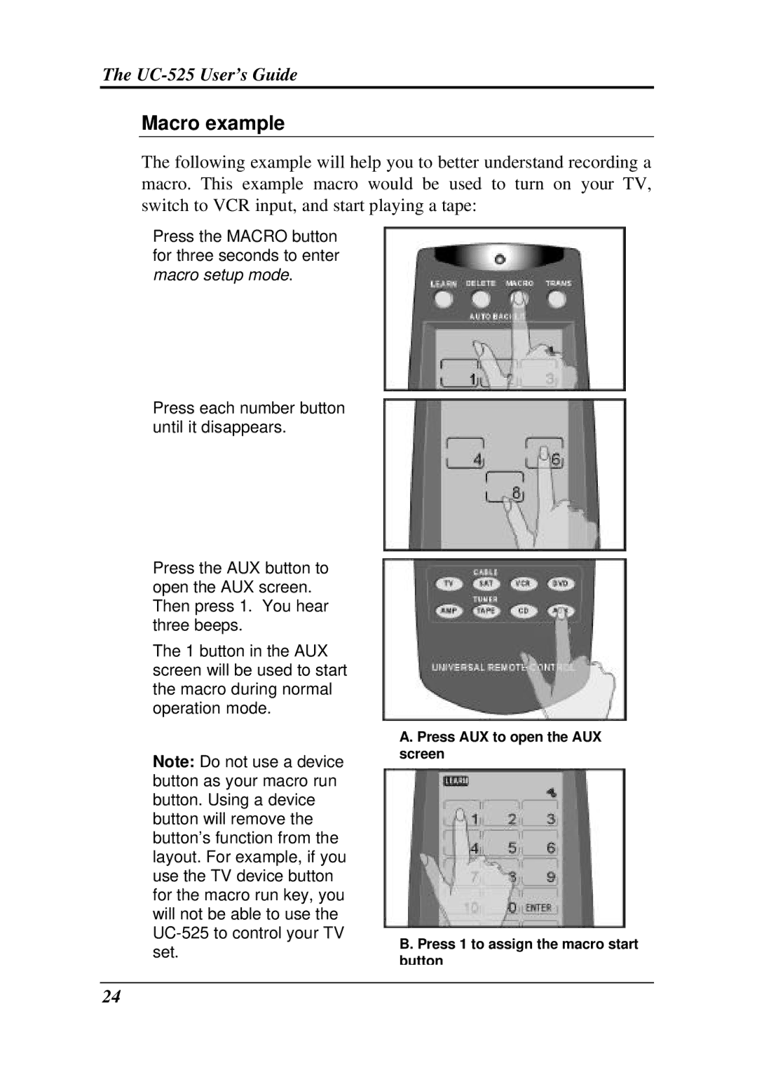 Crisp Solutions UCommand-525 manual Macro example 