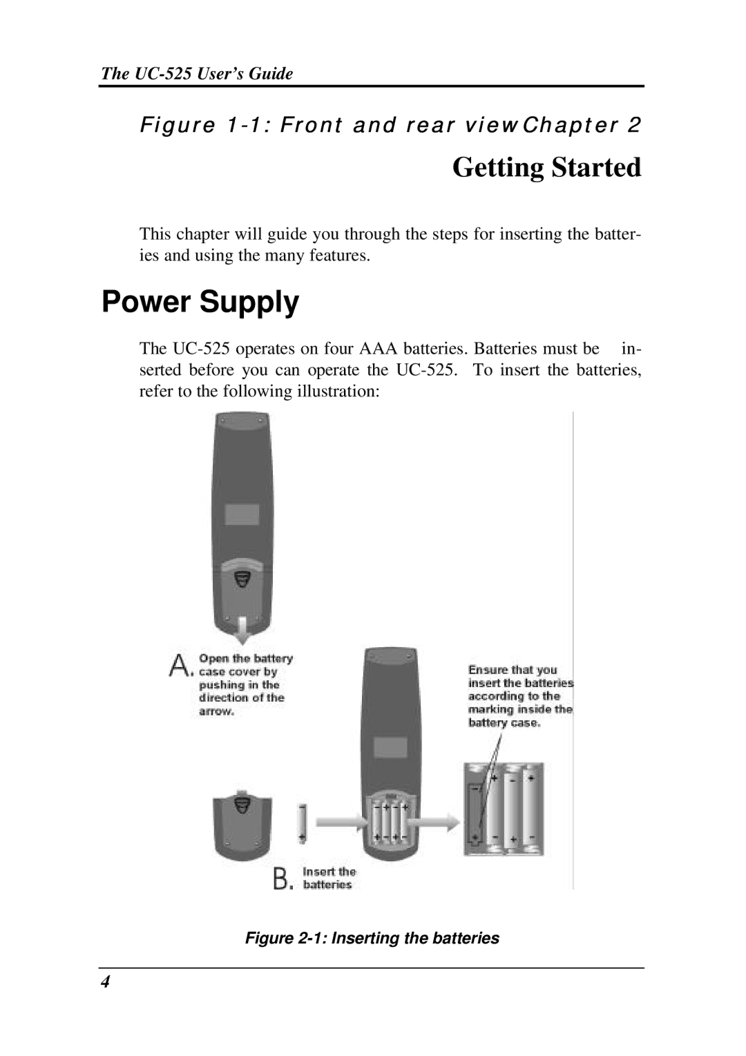 Crisp Solutions UCommand-525 manual Power Supply, Getting Started 