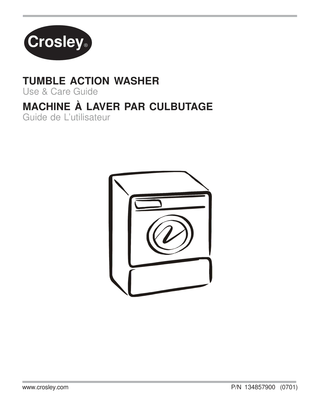 Crosley 134857900 manual Crosley 