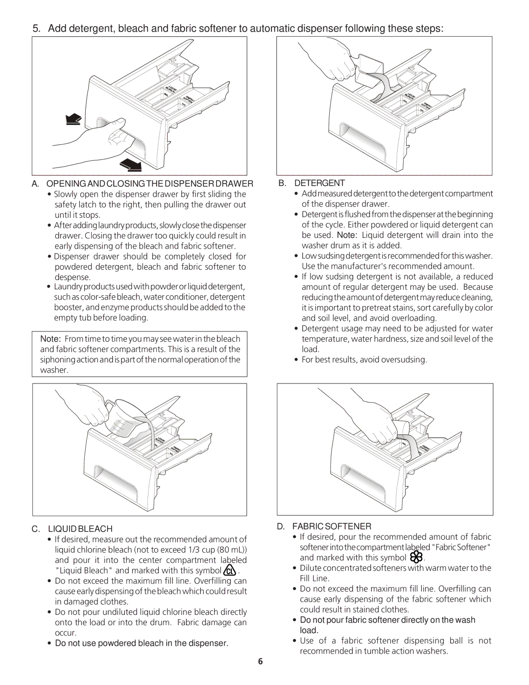 Crosley 1P/N13488880 manual Opening and Closing the Dispenser Drawer 