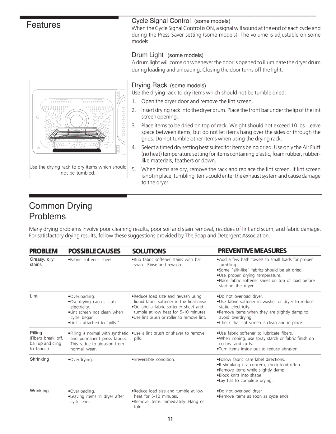 Crosley 1P/N13488880 manual Features 