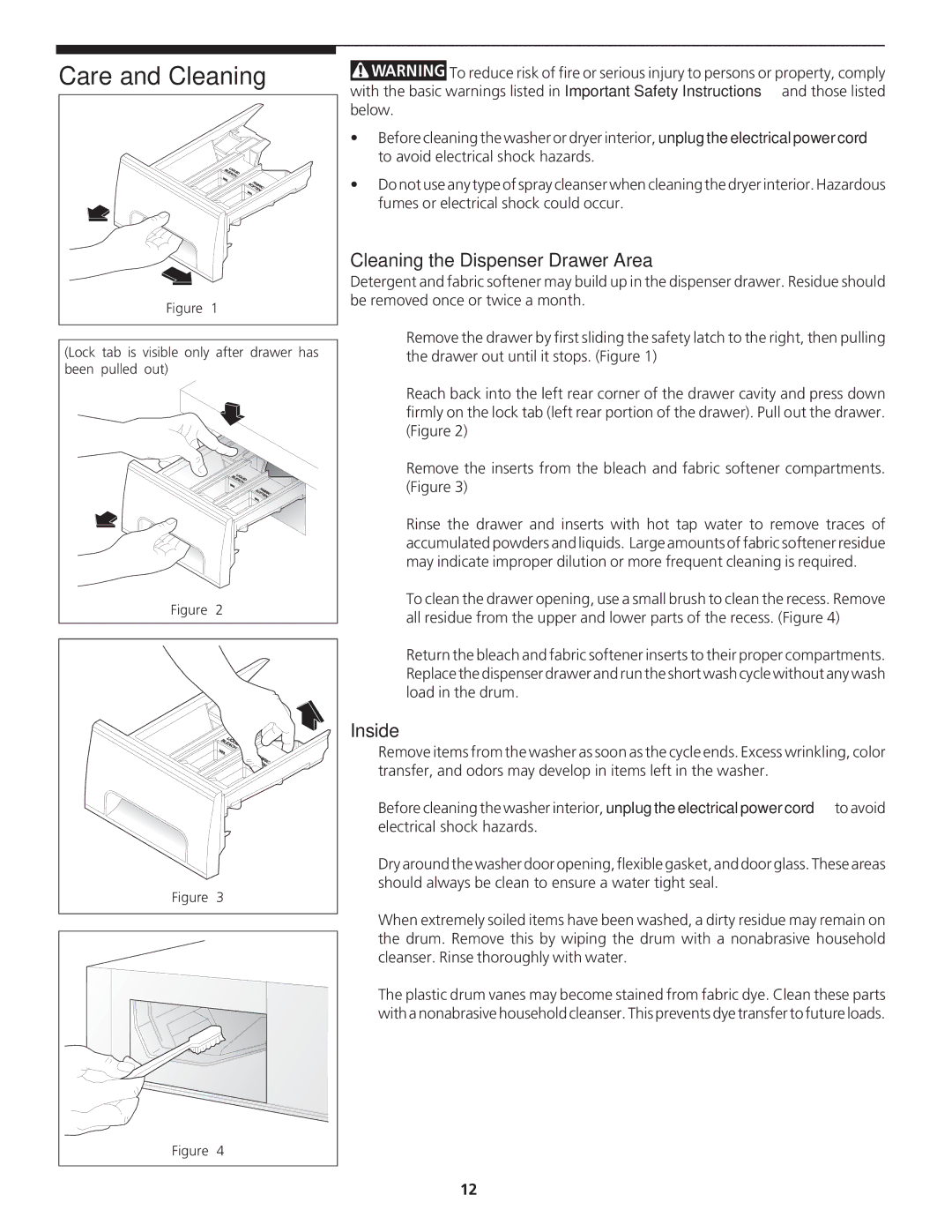 Crosley 1P/N13488880 manual Care and Cleaning 