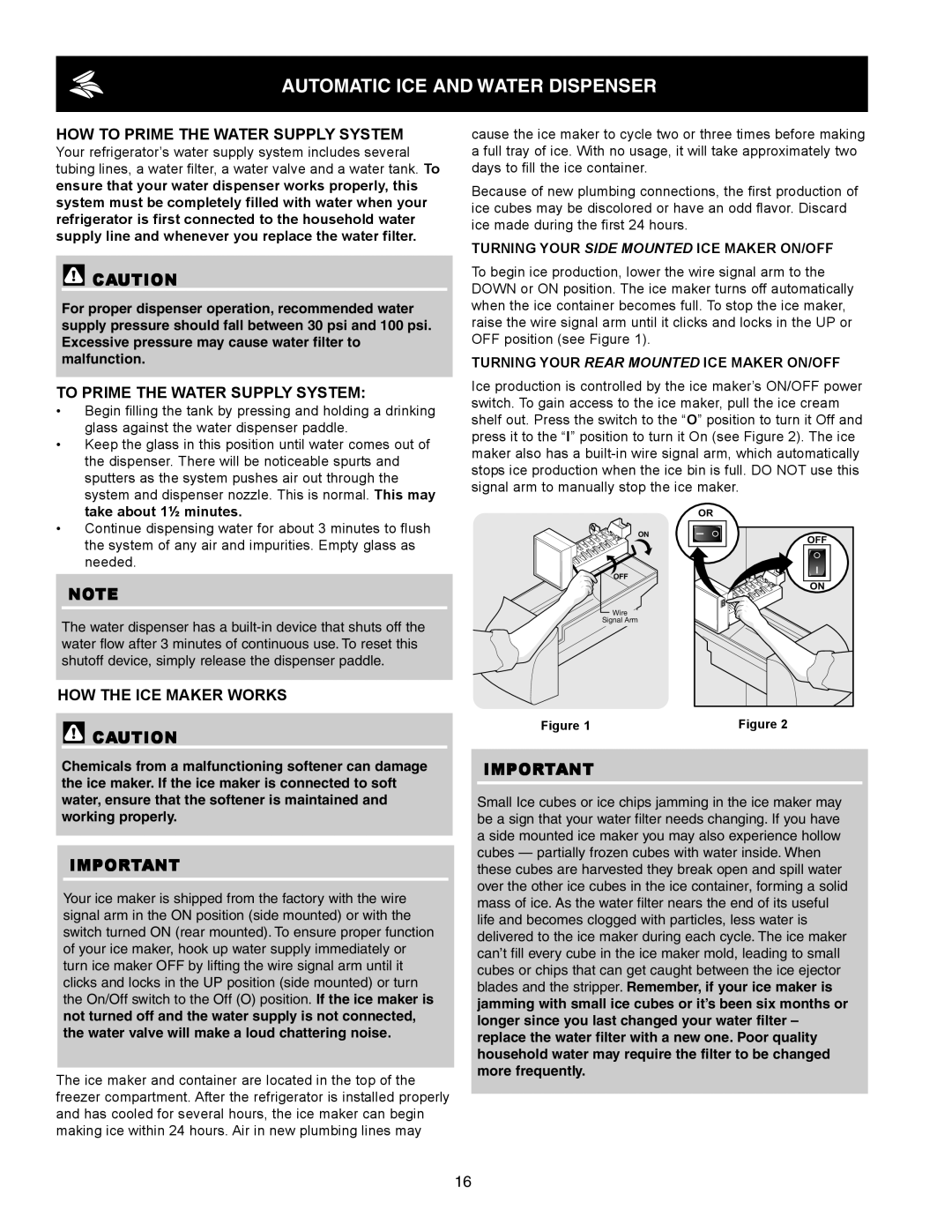 Crosley 241024401 manual HOW to Prime the Water Supply System 