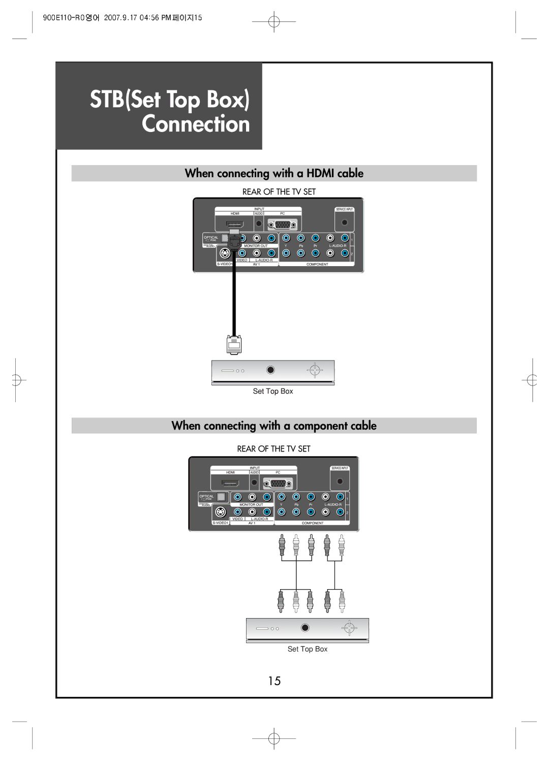 Crosley C37HDGB, C32HDGB, C42HDGB manual STBSet Top Box Connection, When connecting with a Hdmi cable 