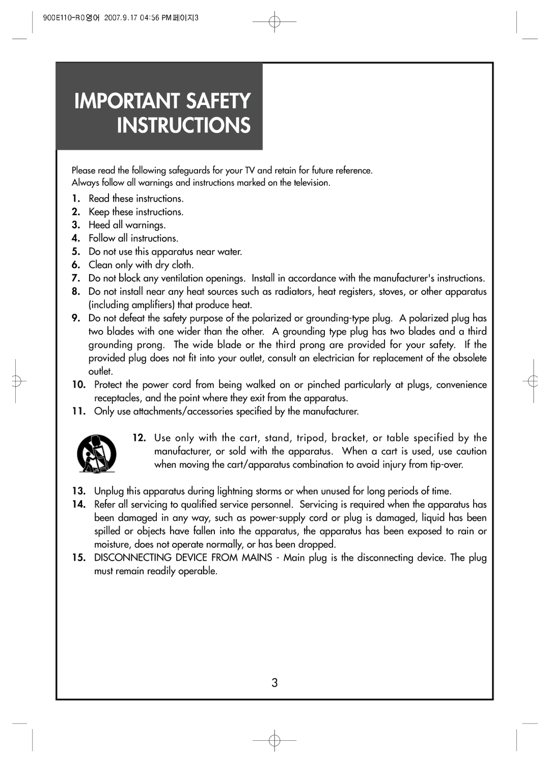 Crosley C37HDGB, C32HDGB, C42HDGB manual Important Safety Instructions 