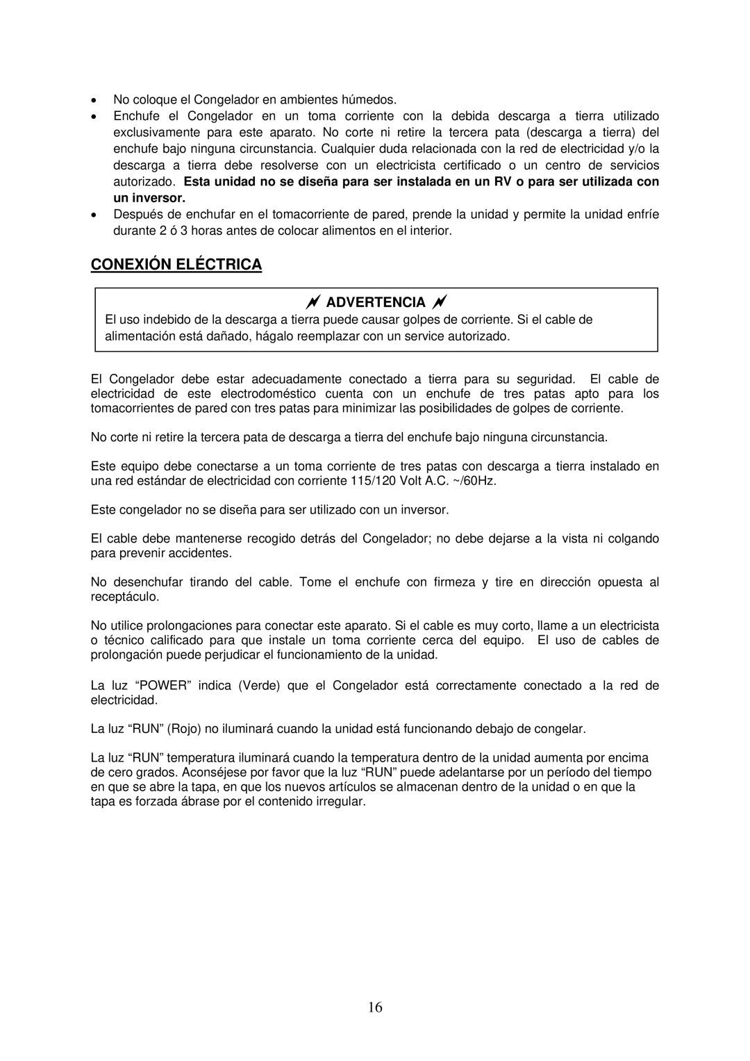 Crosley CCF73, CCF54, CCF35 instruction manual Conexión Eléctrica,  Advertencia  