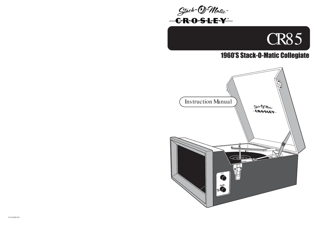 Crosley CR85 instruction manual 