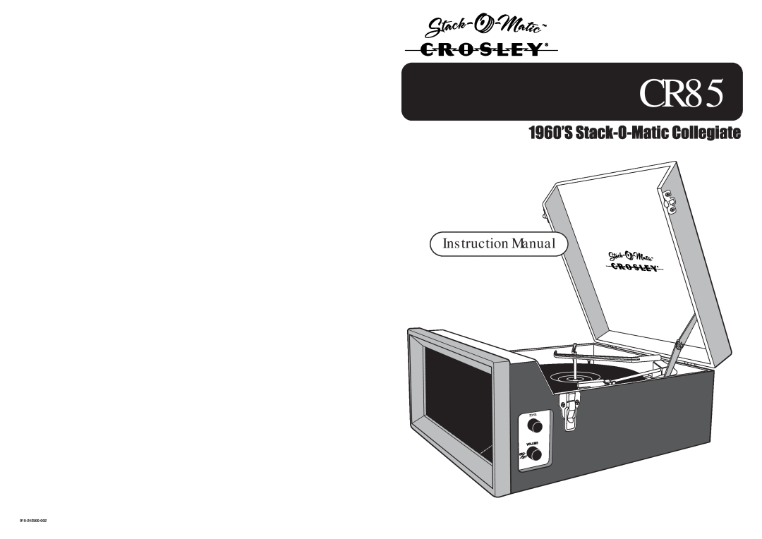 Crosley CR85 instruction manual 910-242500-002 