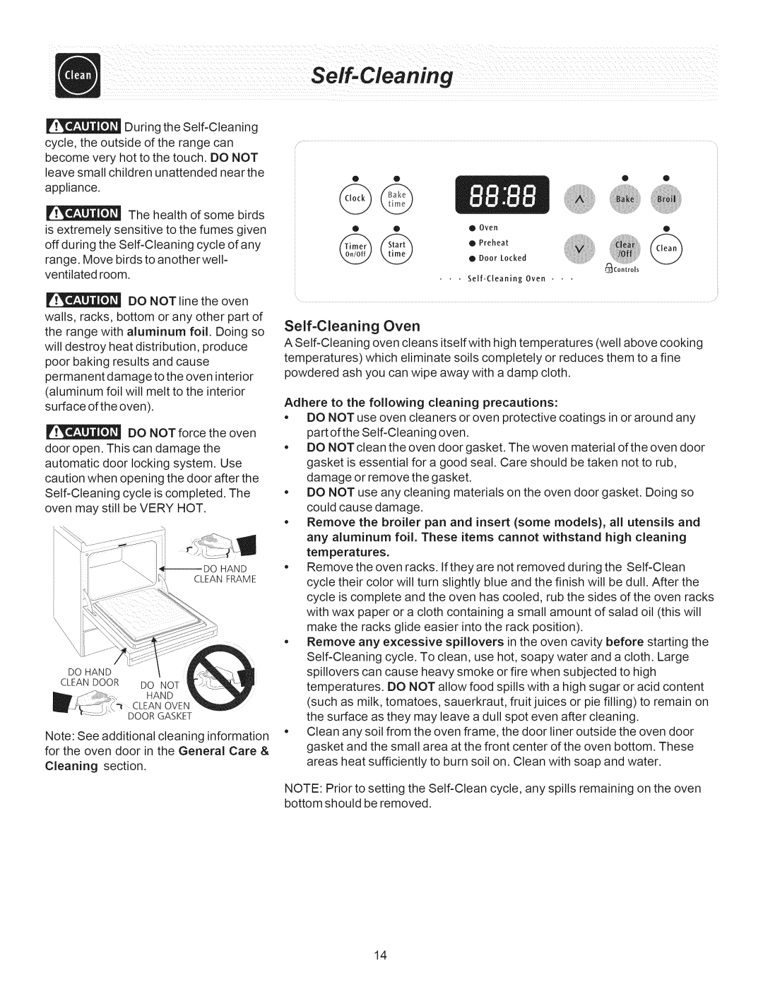 Crosley ES300 manual Appliance Thehealthofsomebirds, Self-Cleaning Oven 