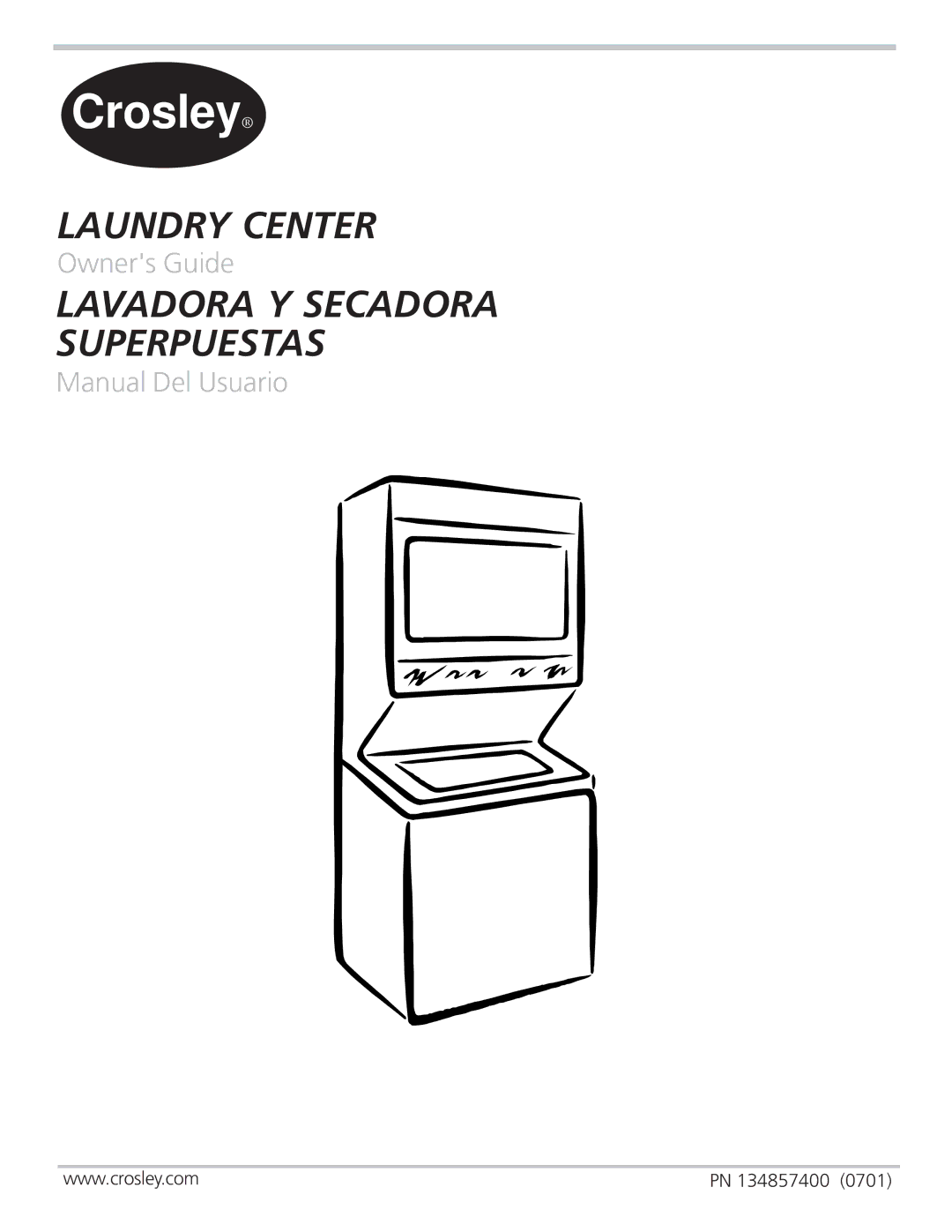 Crosley Laundry Center manual Crosley 