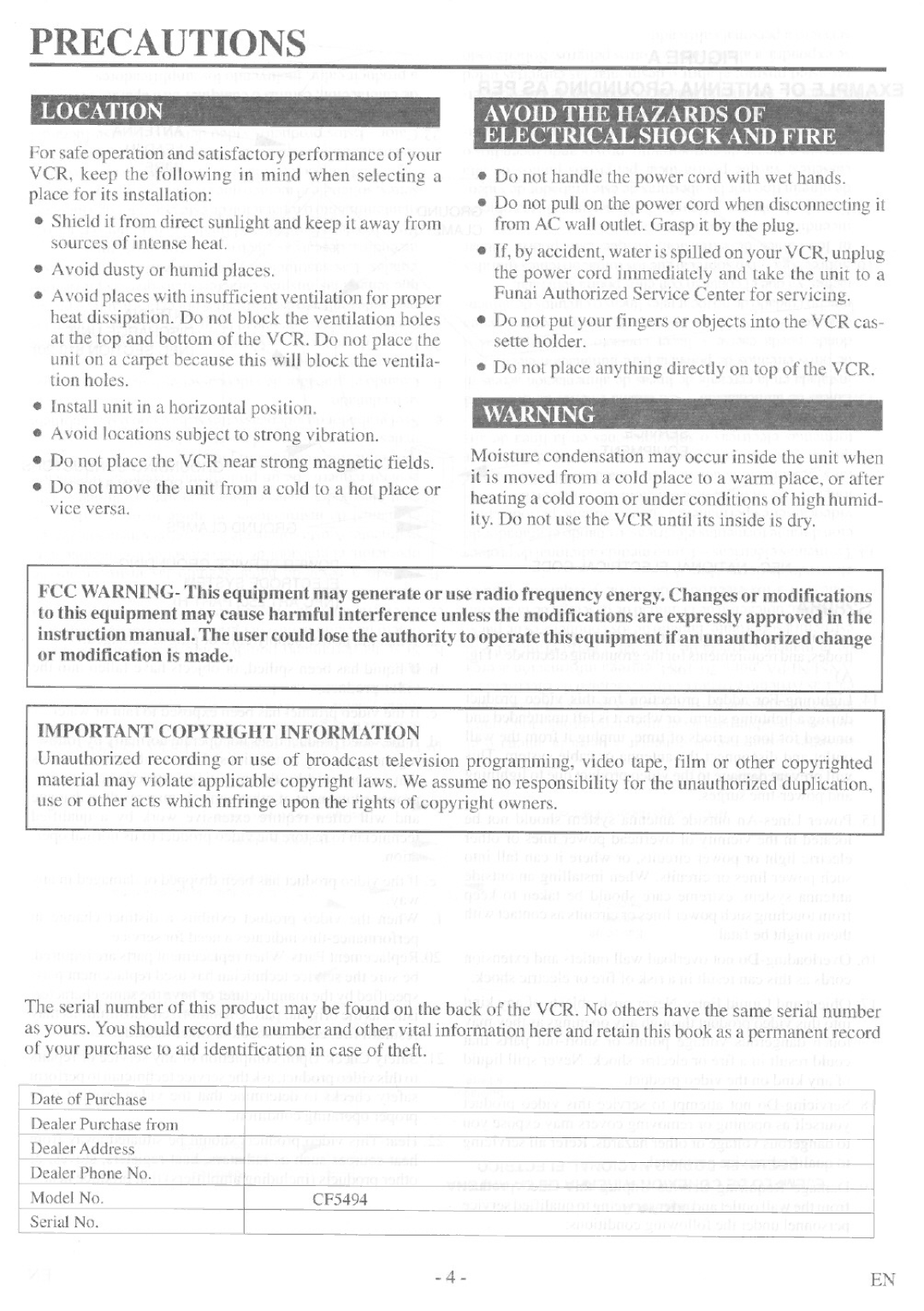 Crosley Radio CF5494 manual 