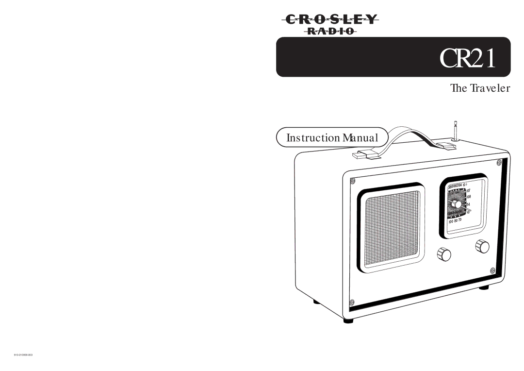 Crosley Radio CR21 instruction manual 