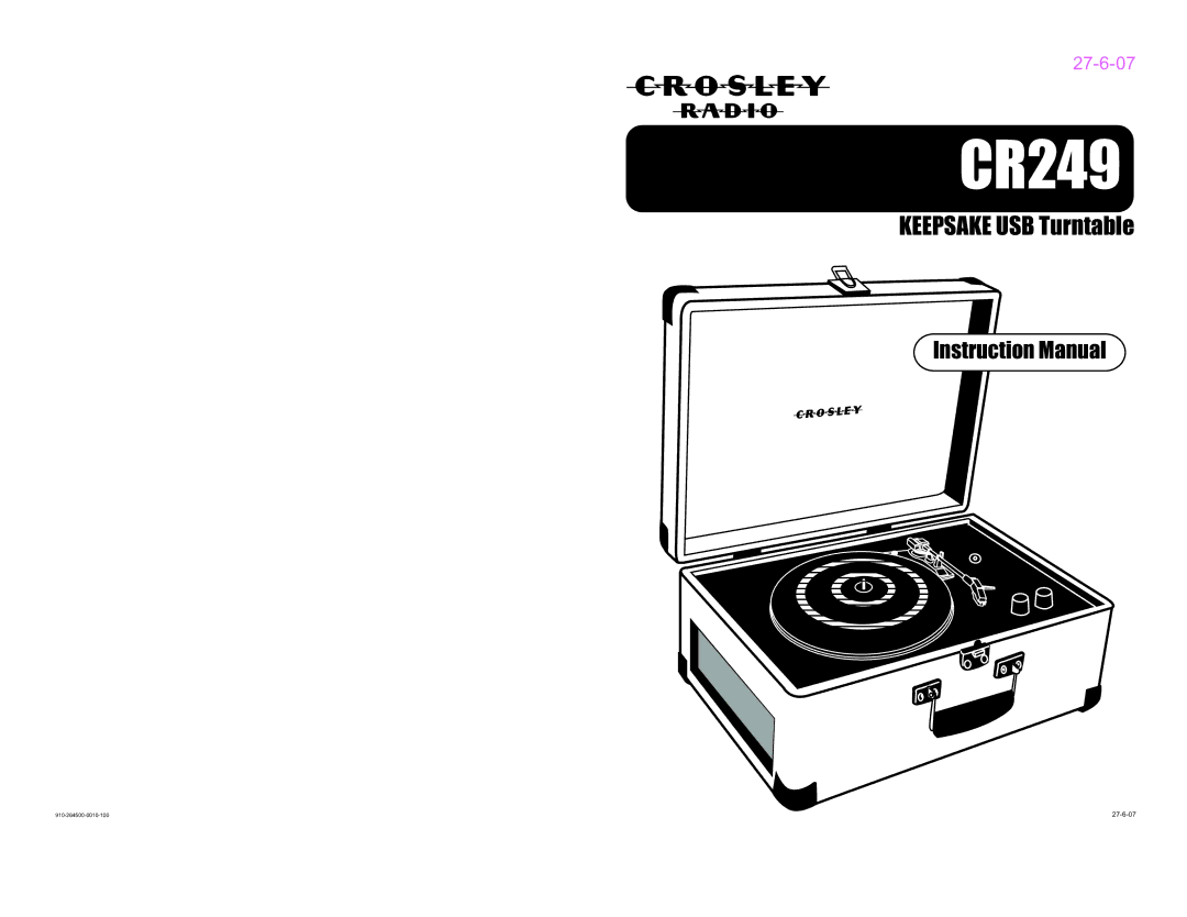 Crosley Radio CR249 instruction manual 