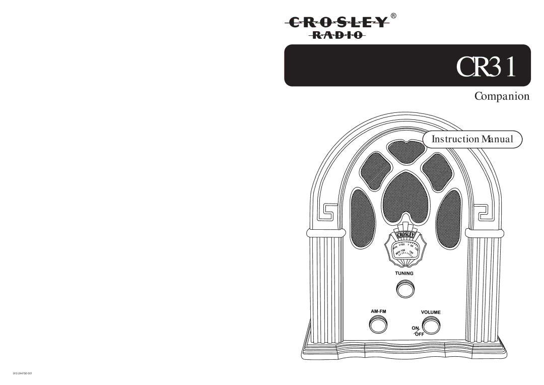 Crosley Radio CR31 instruction manual 