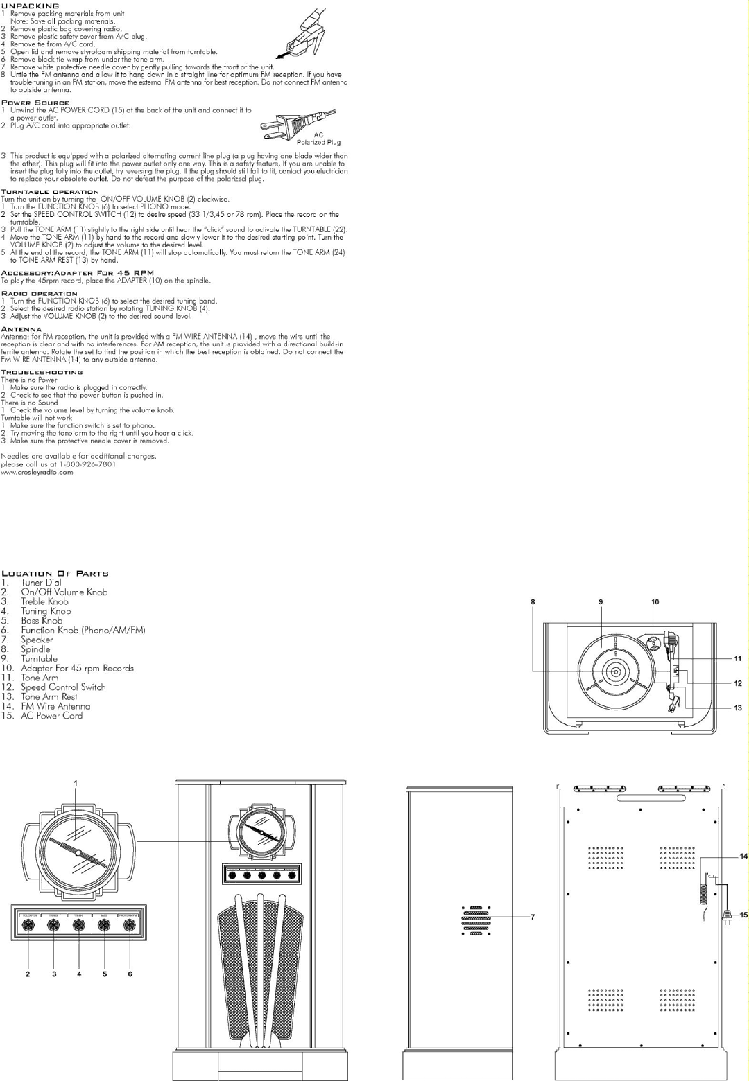 Crosley Radio CR44 manual 