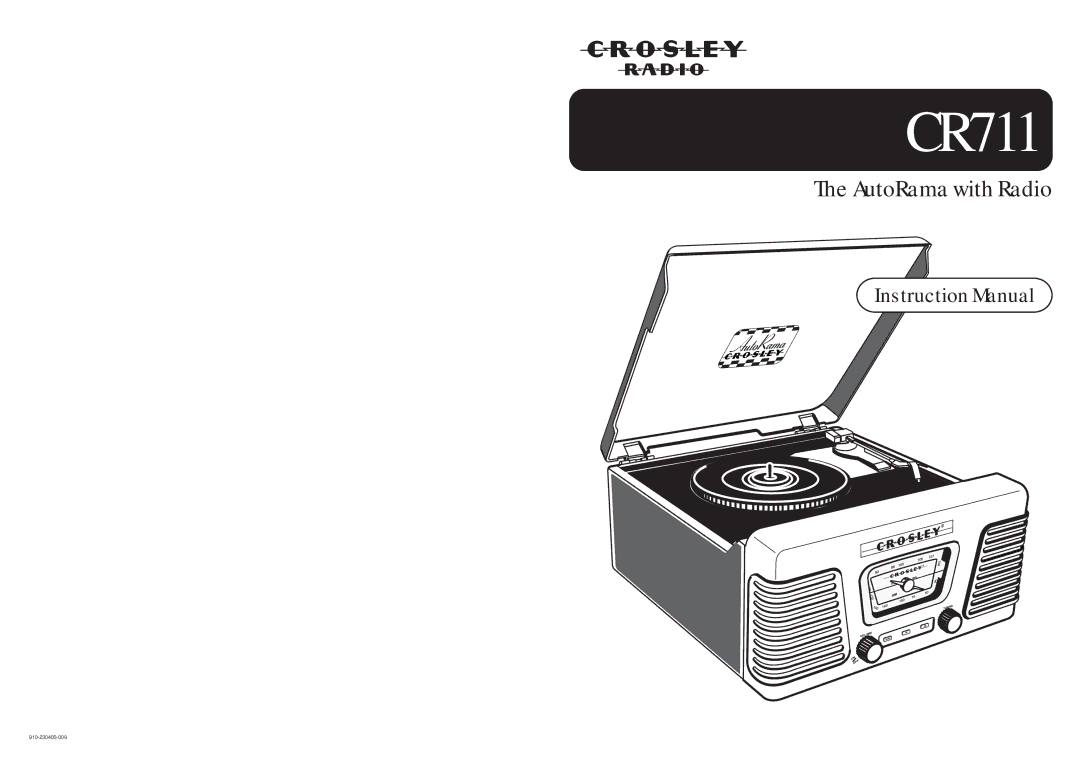 Crosley Radio CR711 instruction manual 