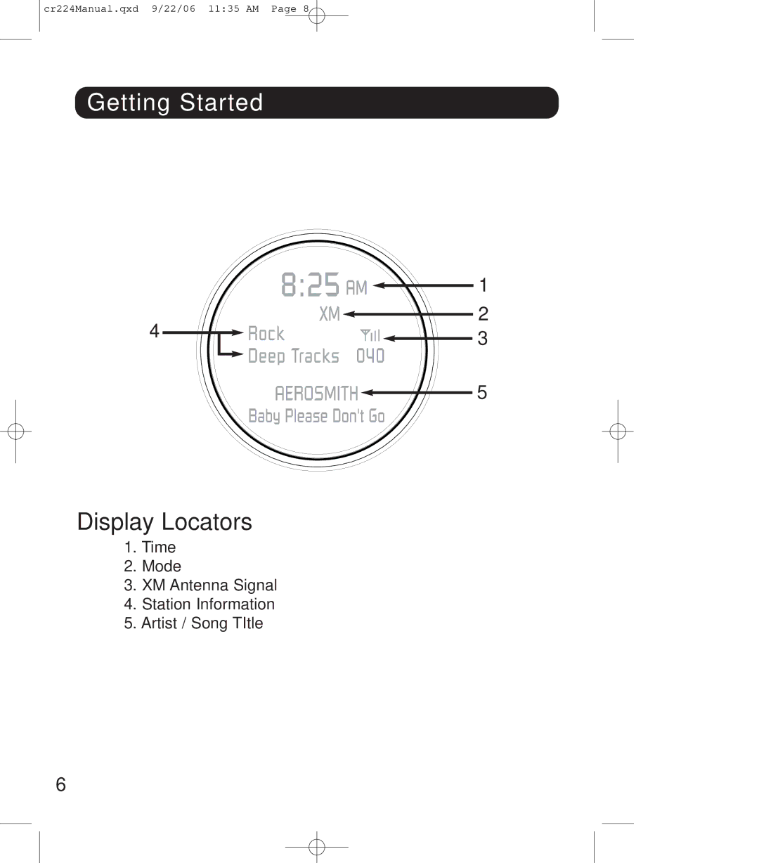 Crosley Radio crosley explorer, cr-224 instruction manual Display Locators 