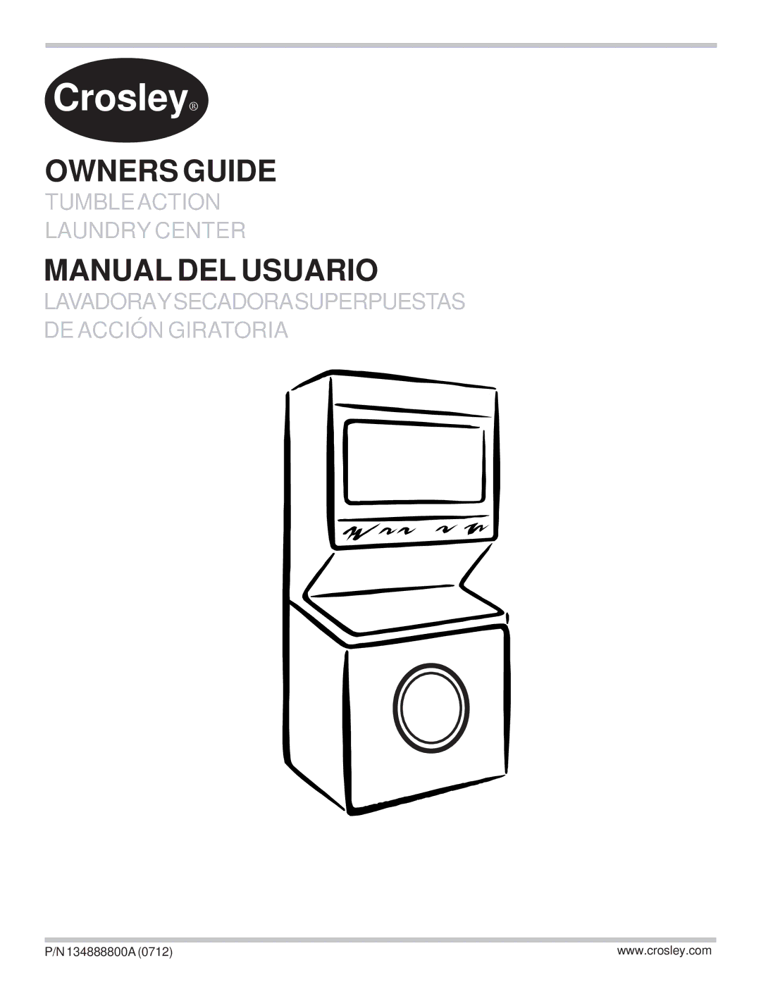 Crosley Tumble Action Laundry Center manual Crosley 