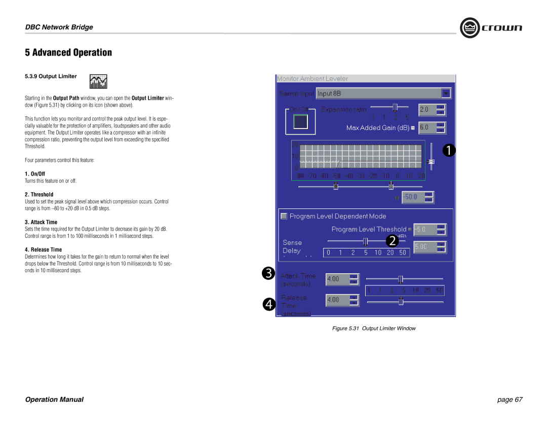 Crown 137769-3 operation manual Four parameters control this feature 