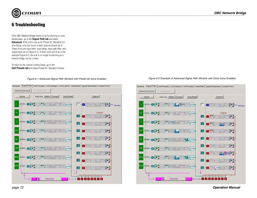 Crown 137769-3 operation manual Advanced Signal Path Window with Preset-32 Icons Enabled 