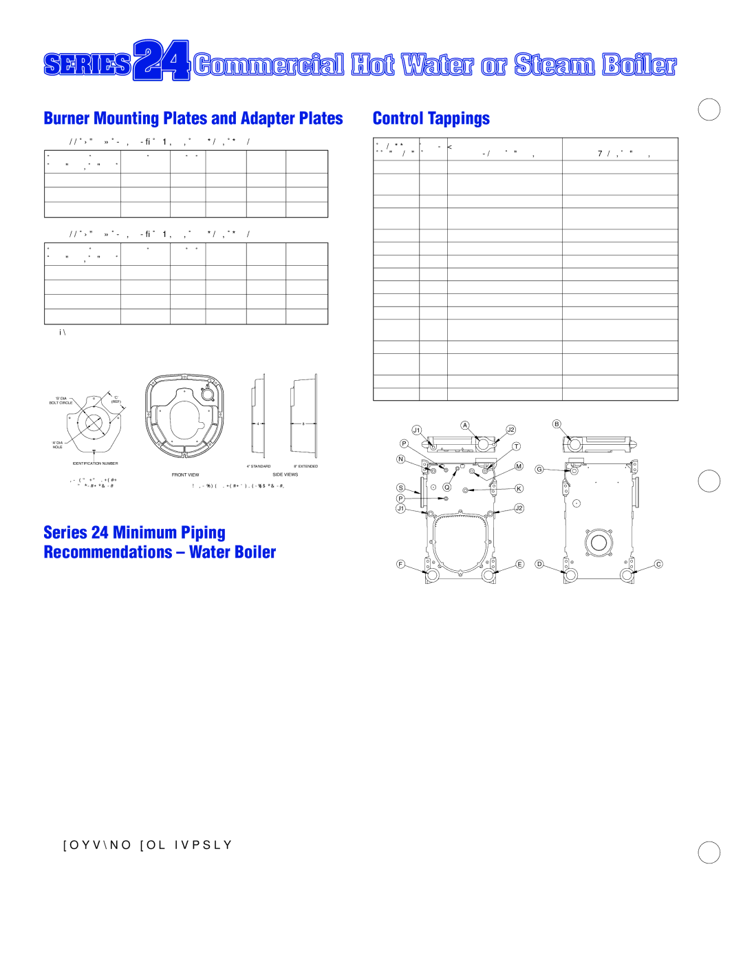 Crown 29PT9467S Control Tappings, Burner Mounting Plates and Adapter Plates, Crown’s 3 Recommendations On the following 