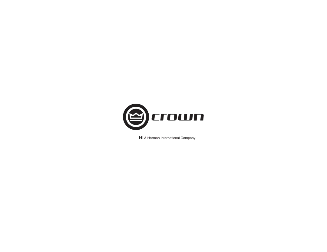 Crown Audio 180MA 280MA, 1160MA operation manual 