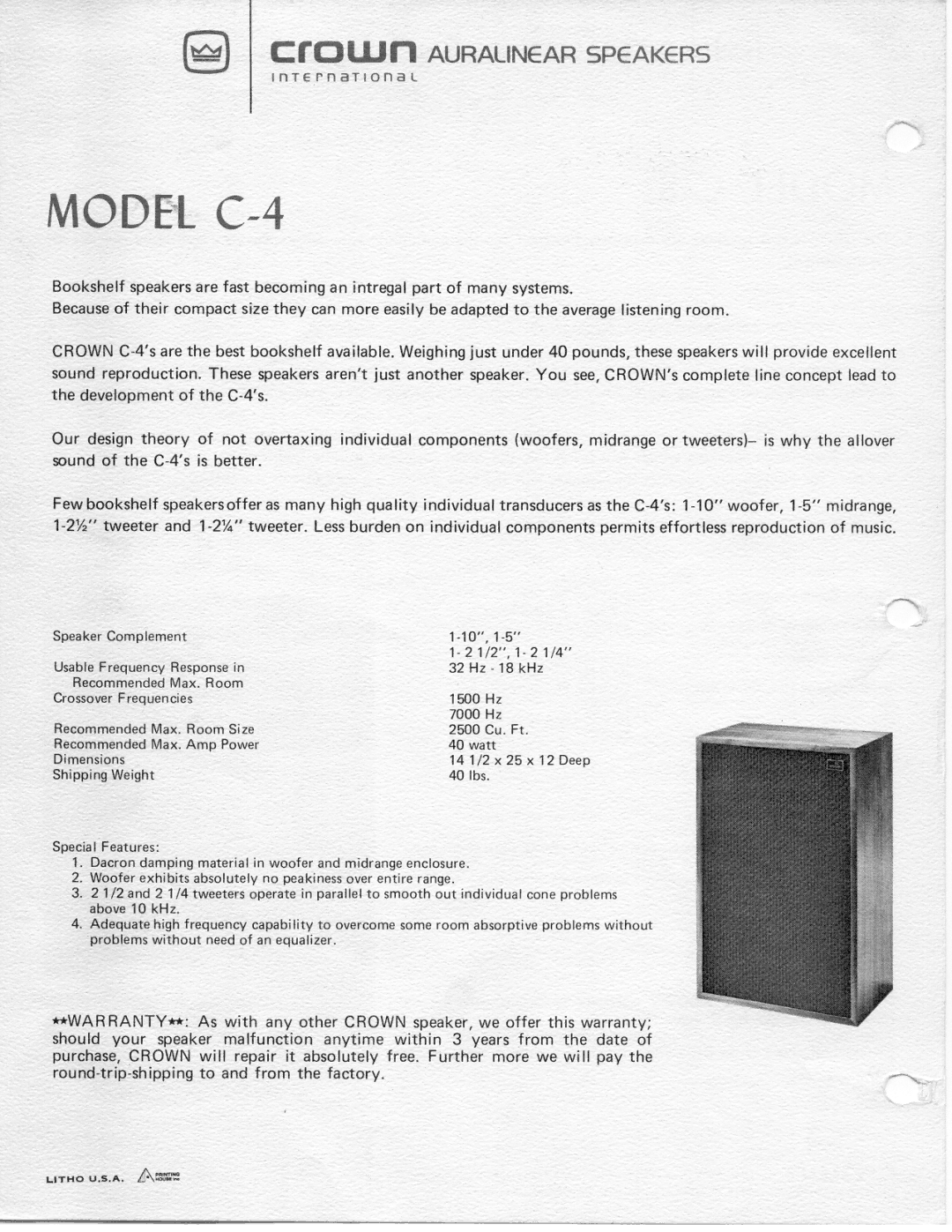 Crown Audio C-4 manual 