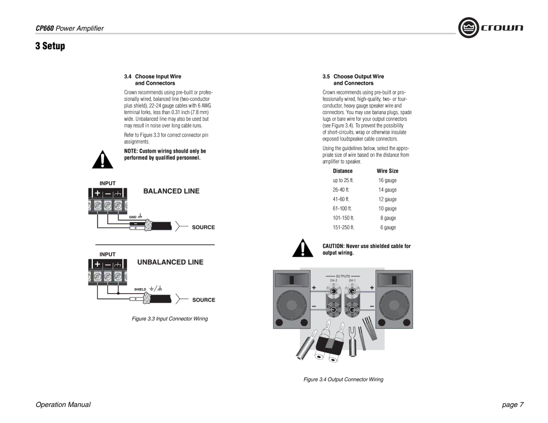 Crown Audio CP660 operation manual Distance 