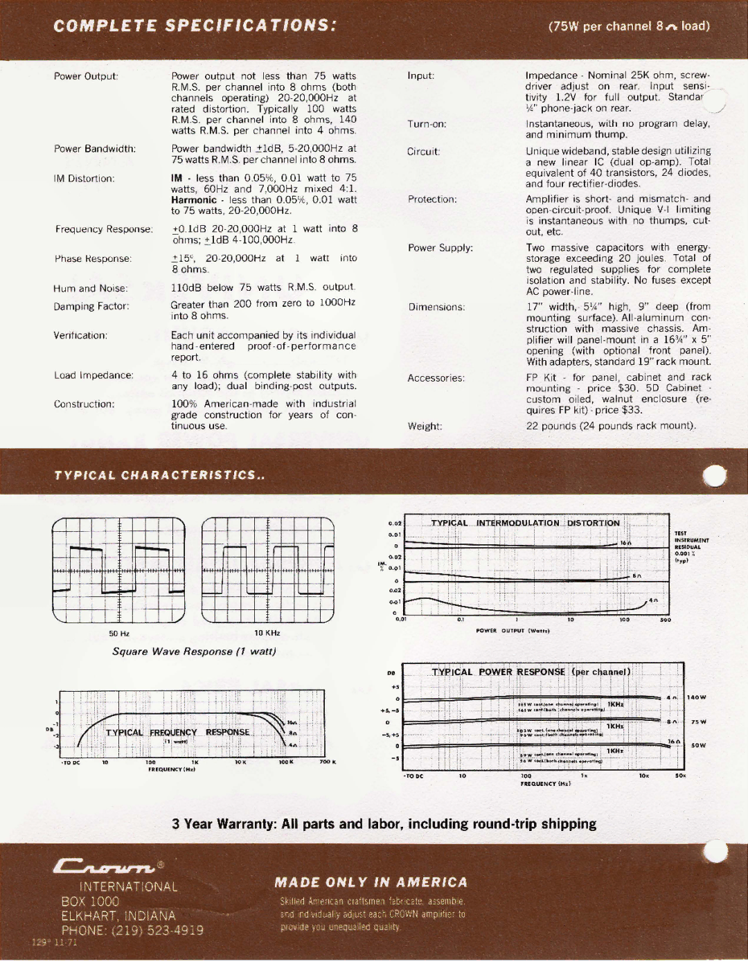 Crown Audio D-150 manual 