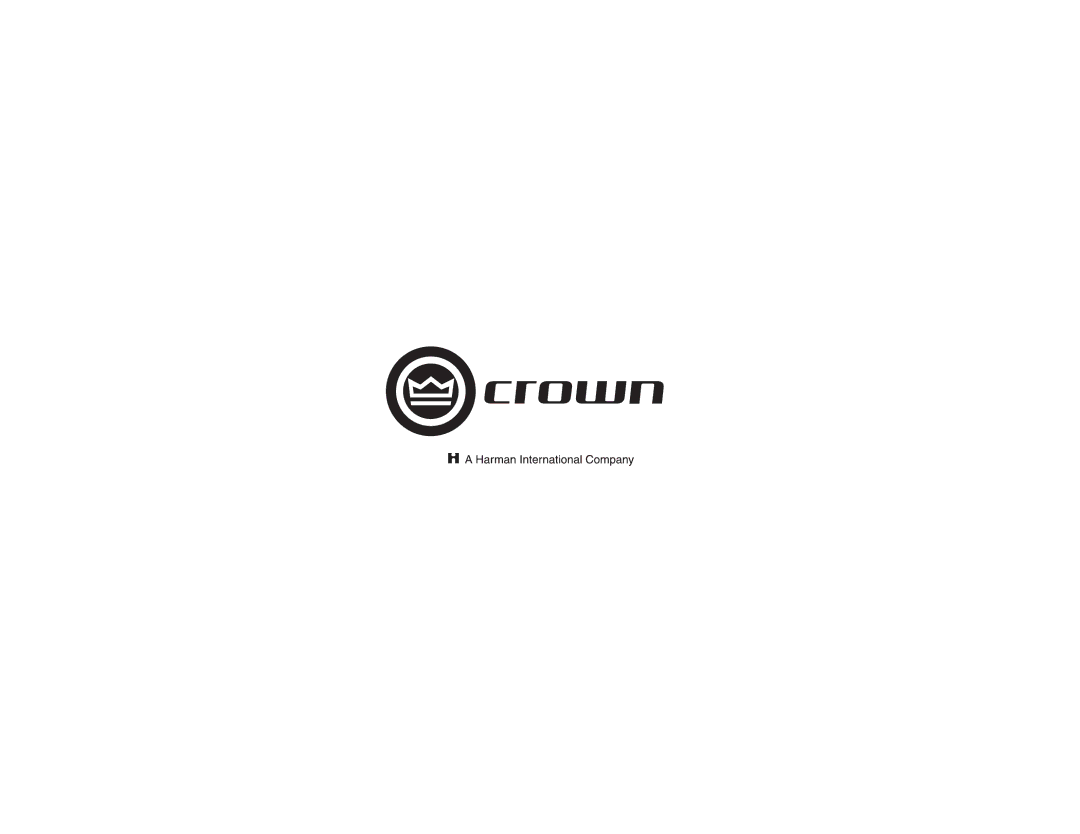 Crown Audio D-75A, D-45 operation manual 