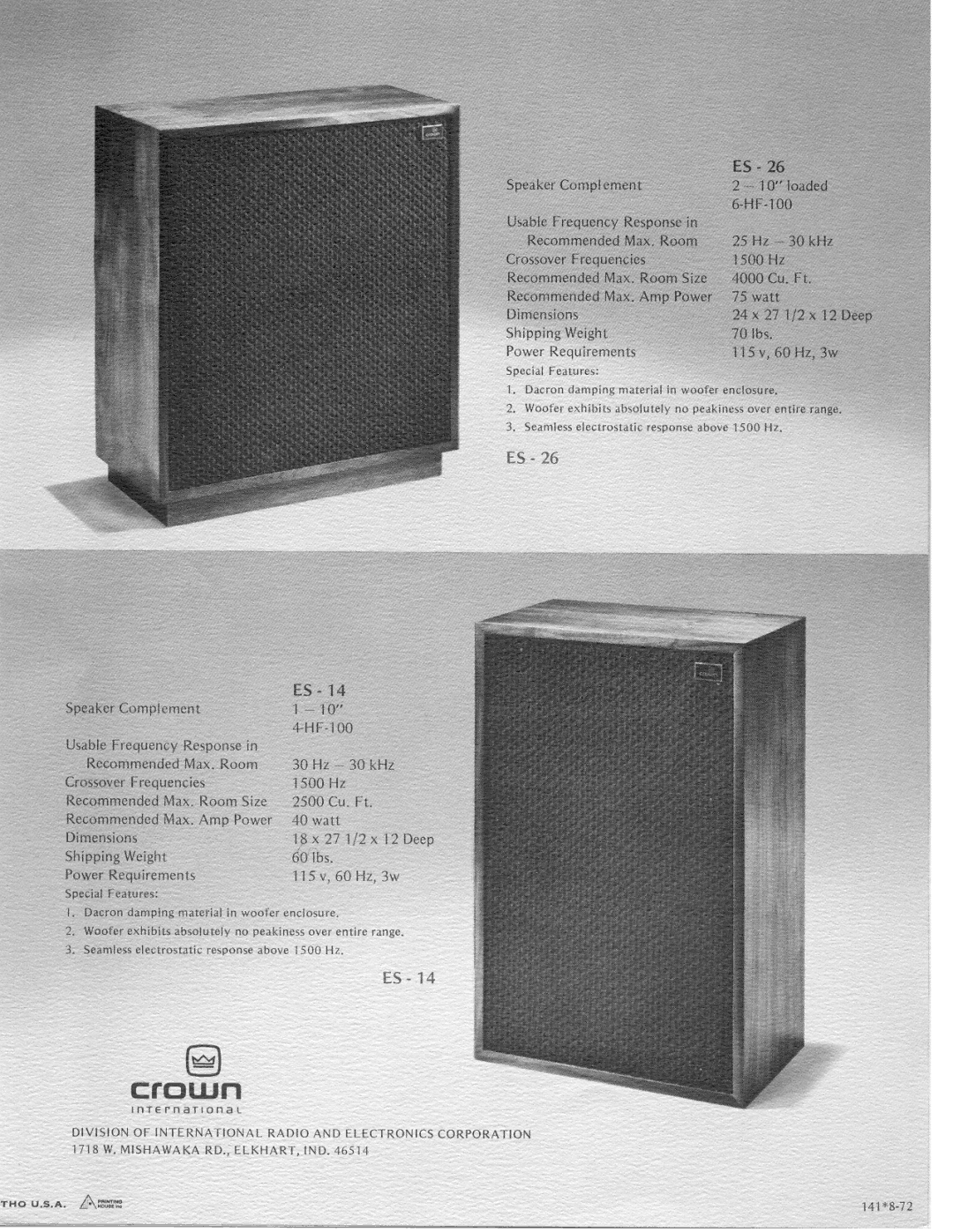 Crown Audio ES-224 manual 