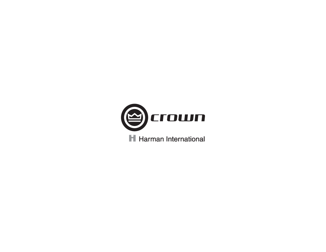 Crown Audio I-T5000 HD, IT9000 HD, I-T12000 HD, I-T9000 HD operation manual 