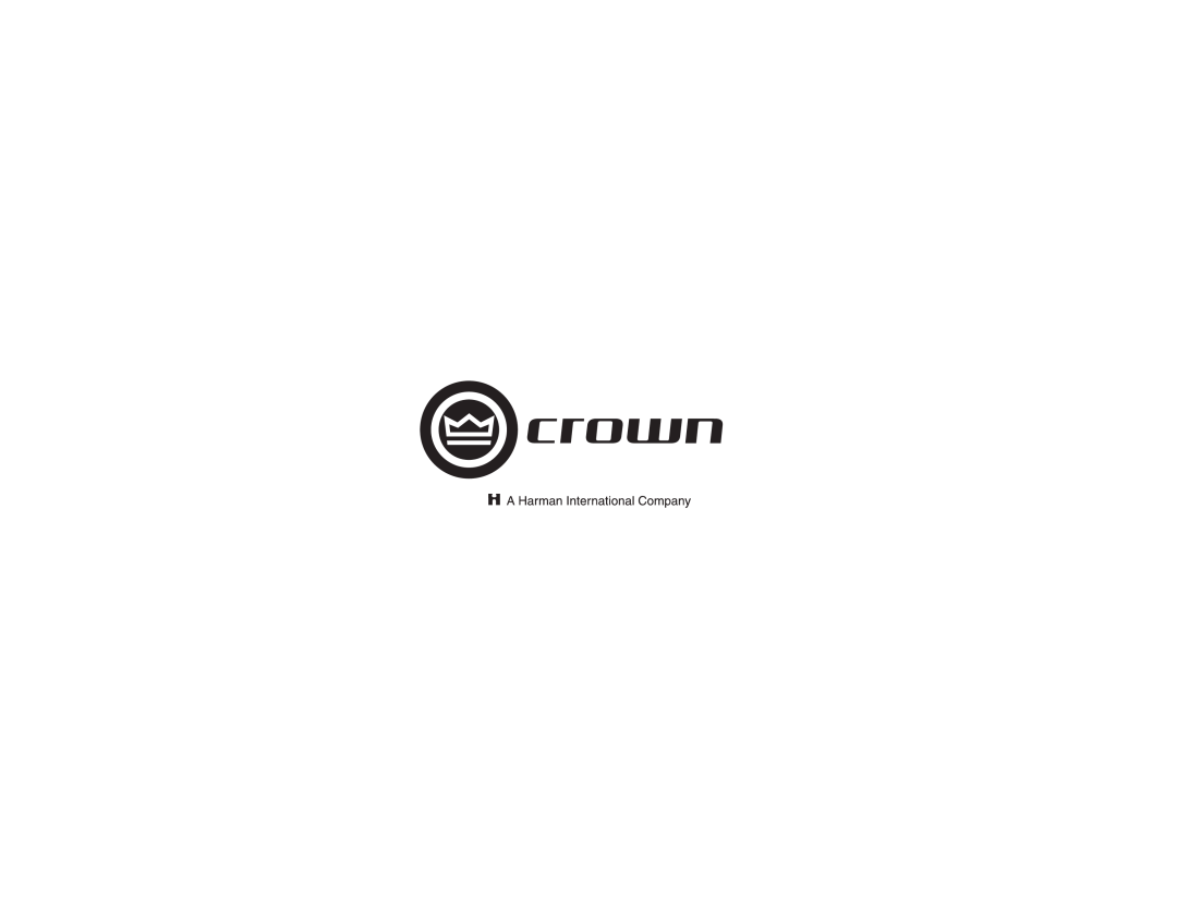 Crown Audio K Series operation manual 