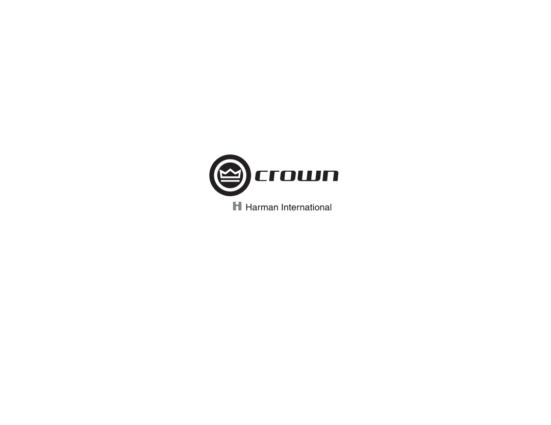 Crown Audio MA-9000i, MA-5000i, MA-12000i, i Series operation manual 