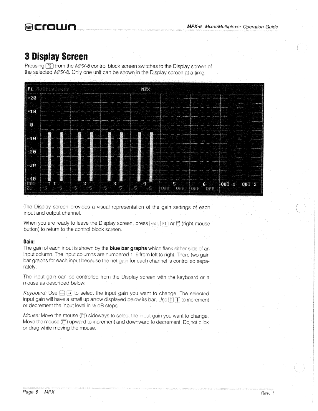 Crown Audio MPX-6 manual 