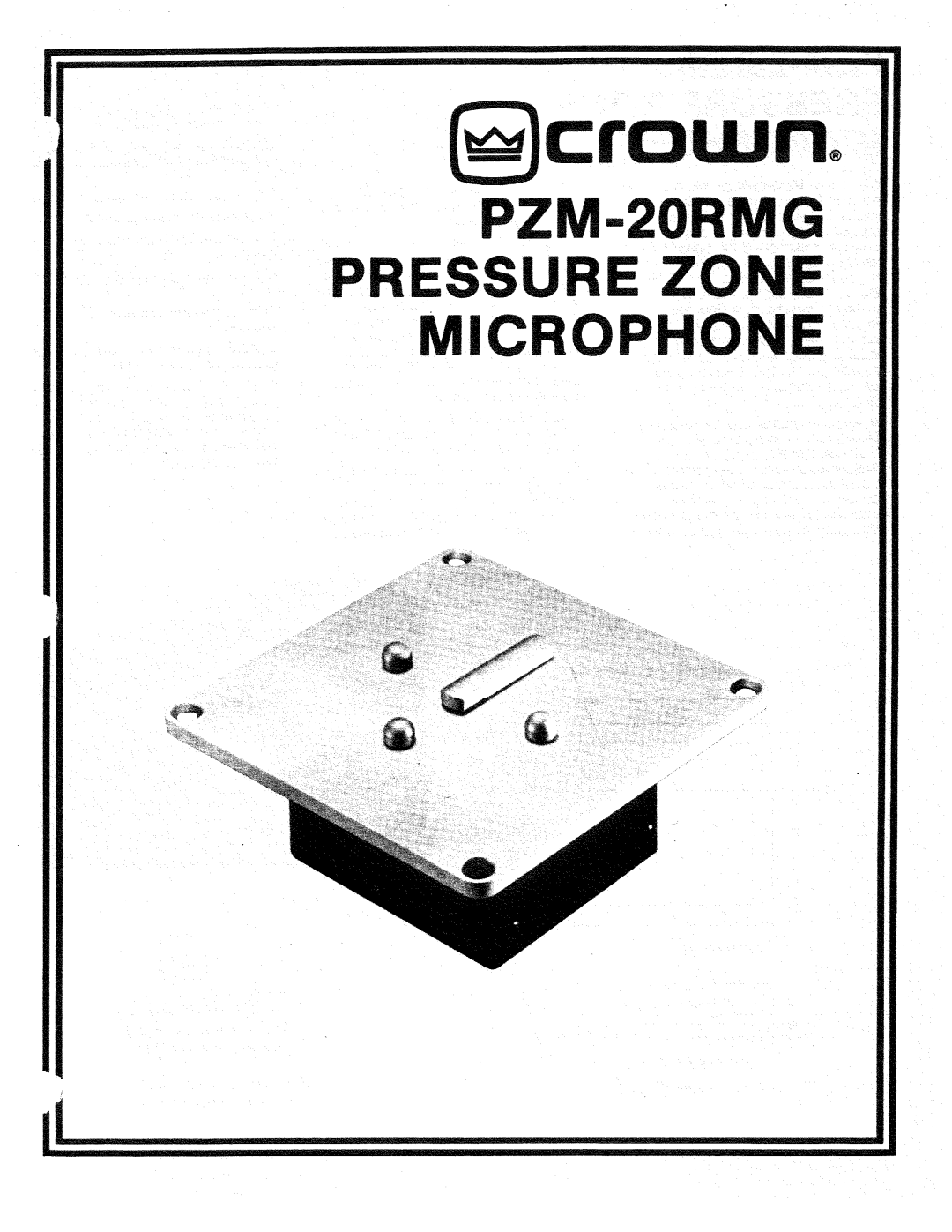 Crown Audio PZM-20RMG manual 