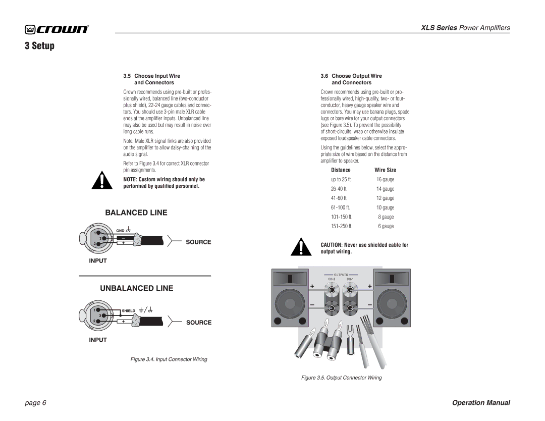 Crown Audio XL Series operation manual Distance 