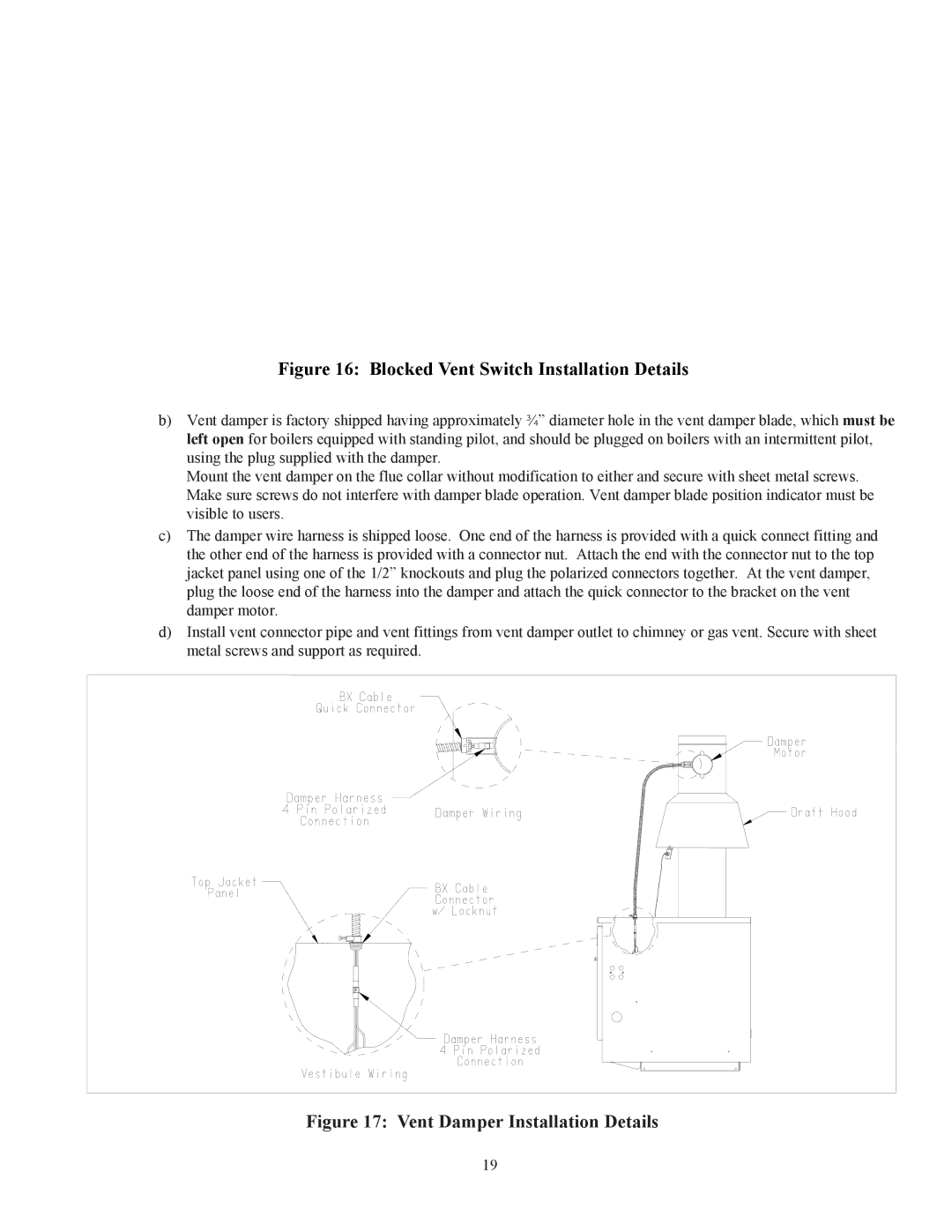 Crown Boiler 16-325 500506 manual Blocked Vent Switch Installation Details, 2119 