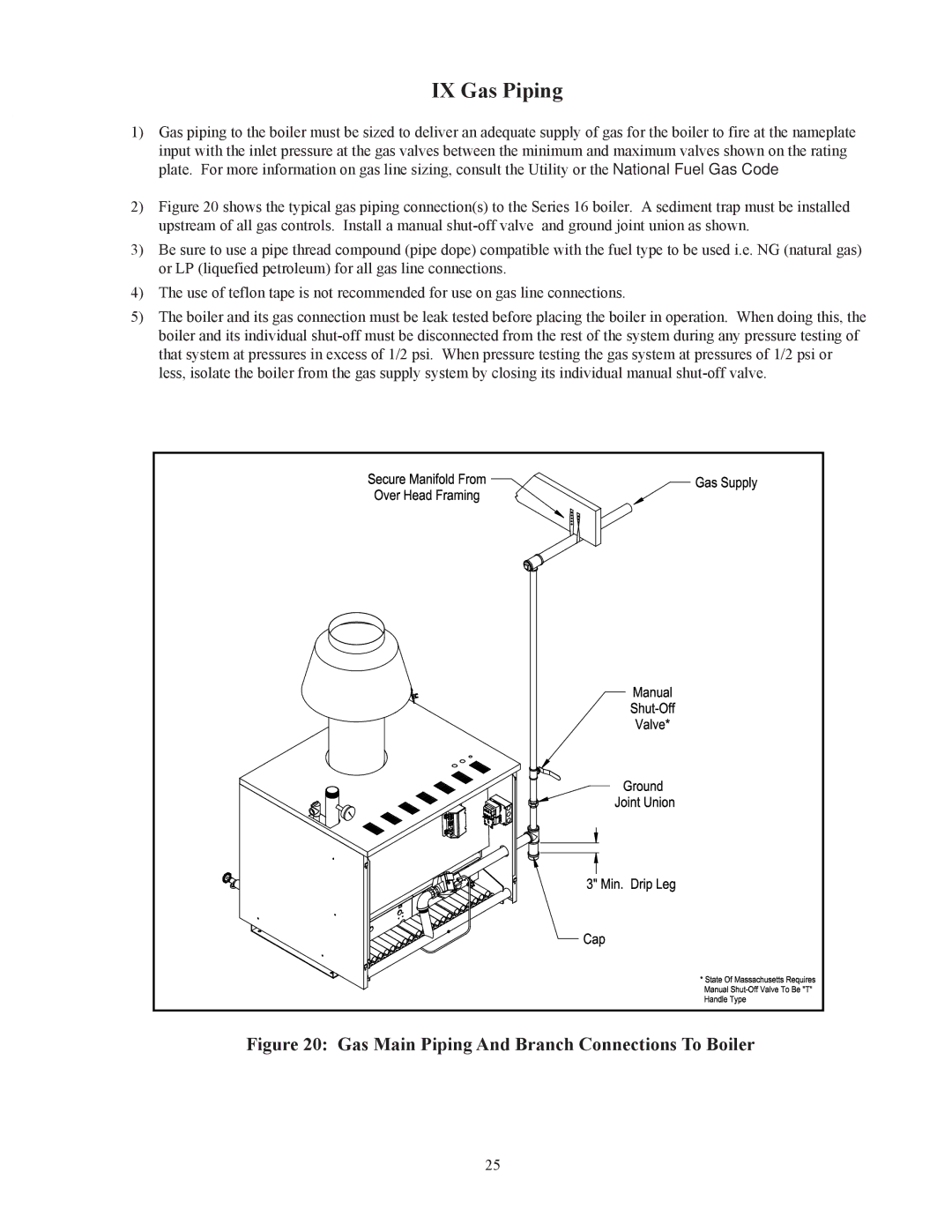 Crown Boiler 16-325 500506 manual IX Gas Piping, 2725 