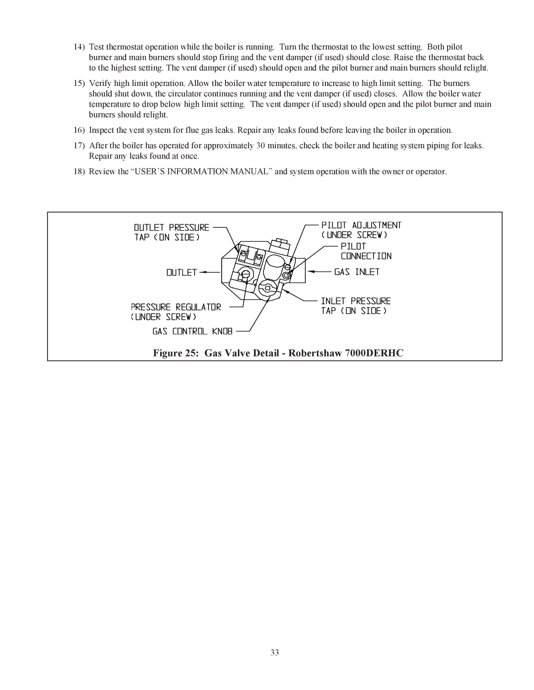 Crown Boiler 16-325 500506 manual Gas Valve Detail Robertshaw 7000DERHC, 3533 