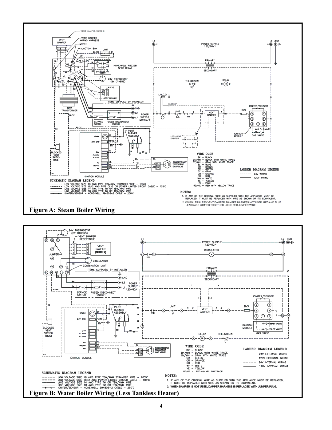 Crown Boiler 32-475ECS, 32-380ECS manual Figure a Steam Boiler Wiring 