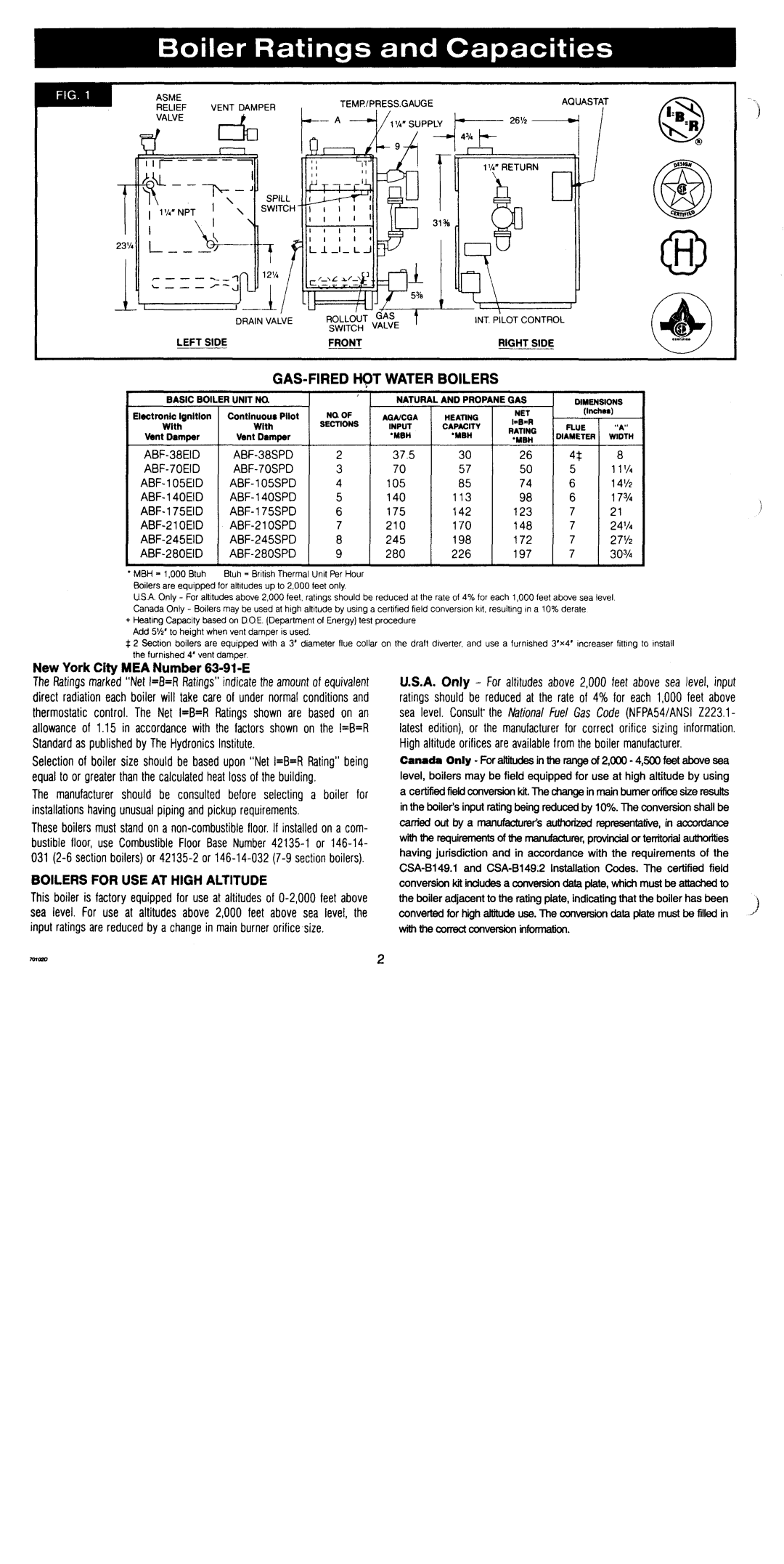 Crown Boiler ABF-SPD, ABF-EID manual 