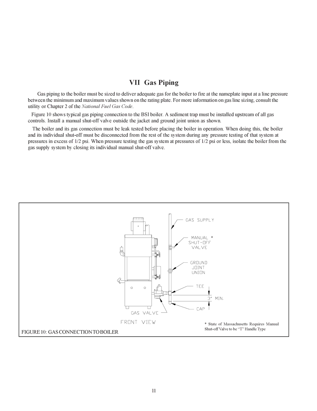 Crown Boiler BSI345, BSI241, BSI276, BSI379, BSI103, BSI138, BSI172, BSI069, BSI207, BSI310 VII Gas Piping, Gasconnectiontoboiler 