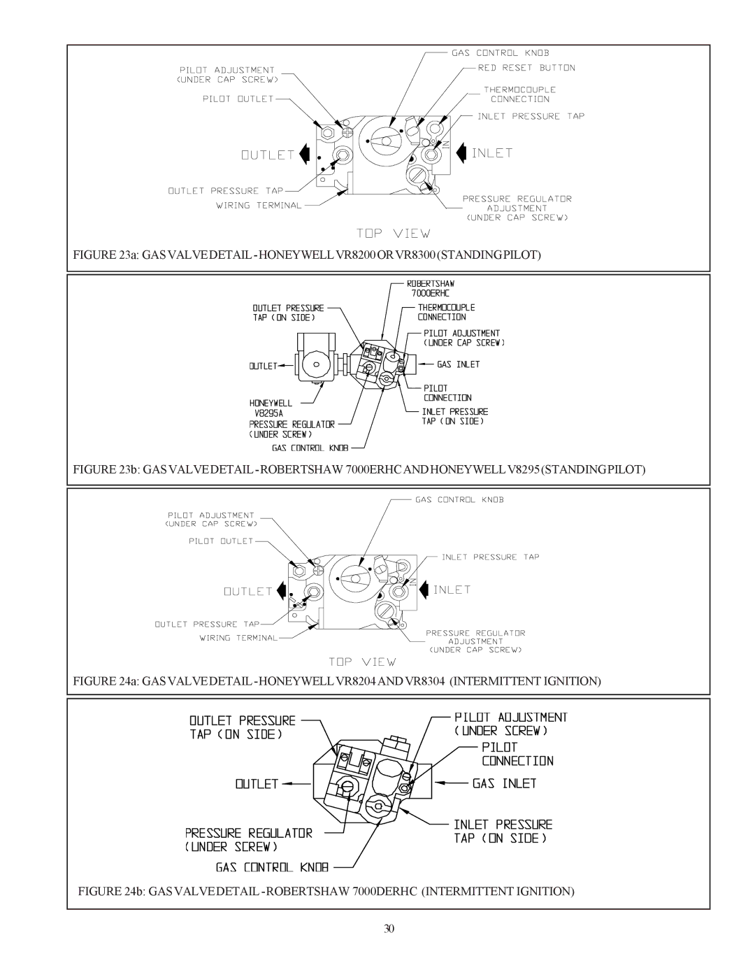 Crown Boiler BSI276, BSI241, BSI345, BSI379, BSI103, BSI138, BSI172, BSI069 GASVALVEDETAIL-HONEYWELLVR8200ORVR8300STANDINGPILOT 