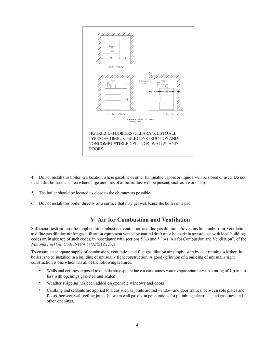 Crown Boiler BSI138, BSI241, BSI276, BSI345, BSI379, BSI103, BSI172, BSI069, BSI207, BSI310 Air for Combustion and Ventilation 